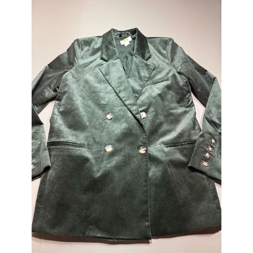 Maeve by Anthropologie Green Corduroy Double Breasted Blazer‎ Jacket MSRP:$148